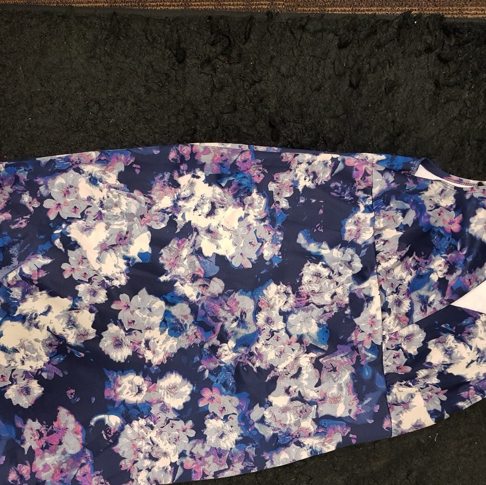 Knee length dress blue/cream